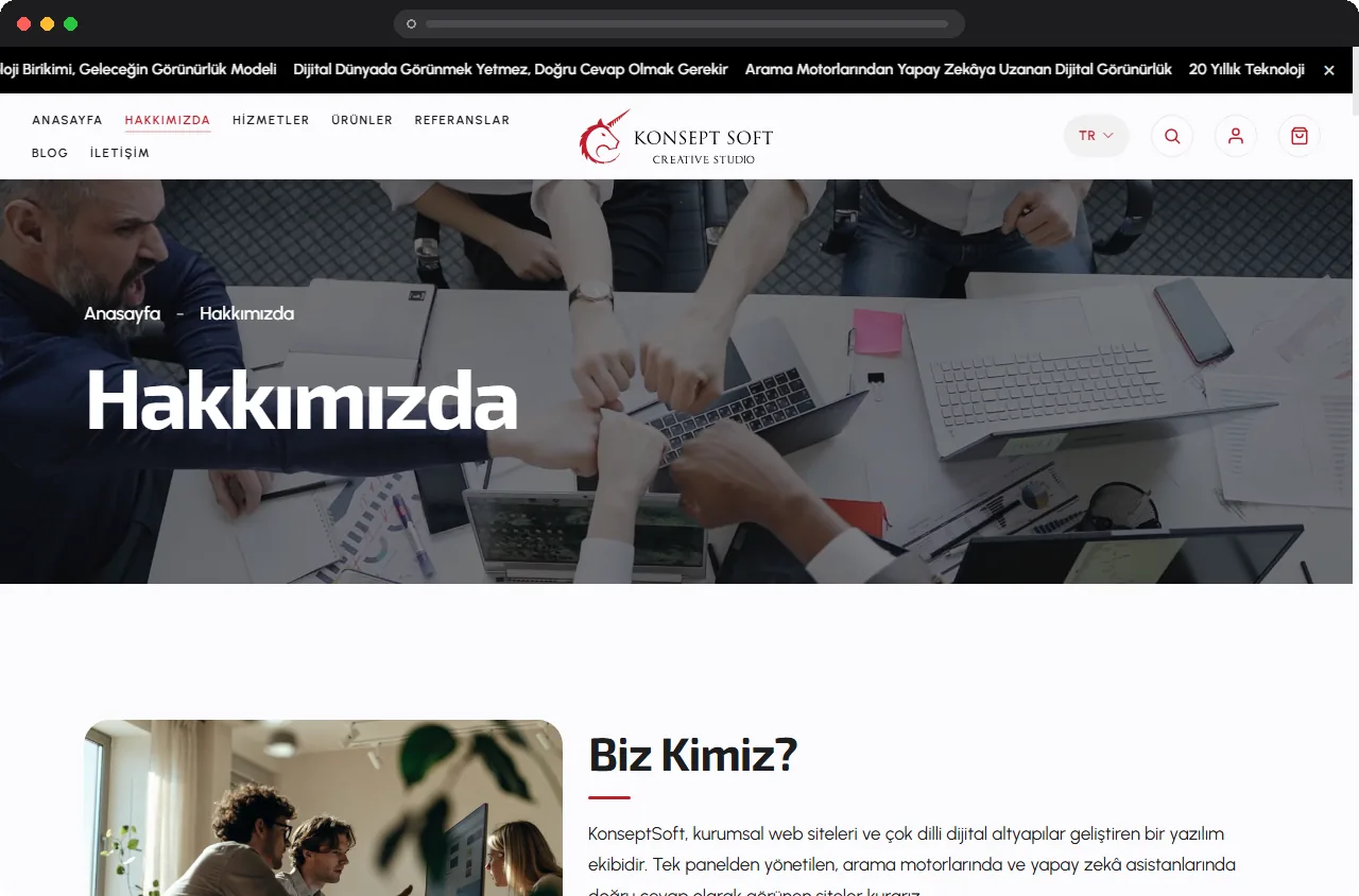 Hakkımızda sayfası